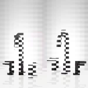 Two Handle Widespread Bathroom Sink Faucet in Matte Black